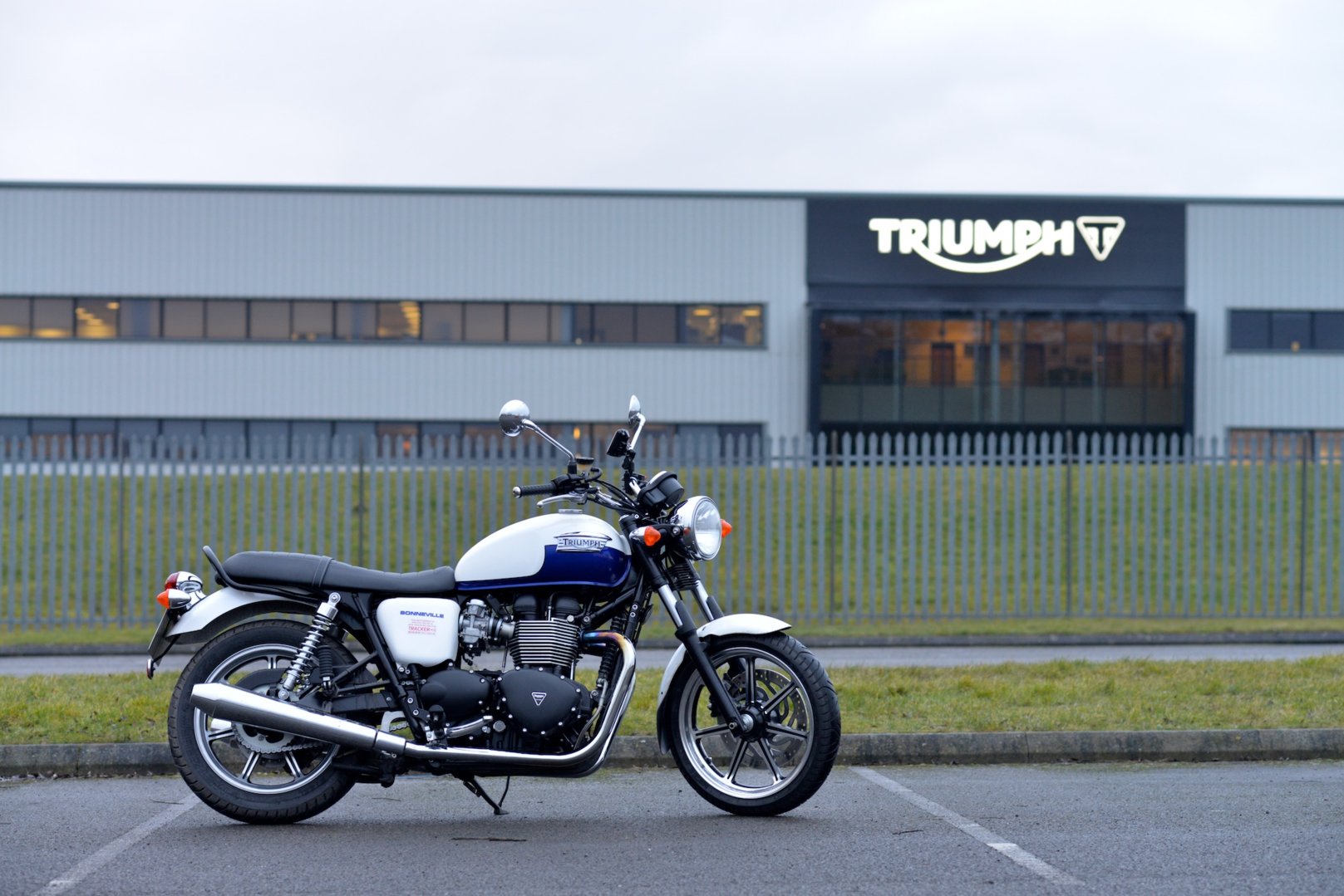 Greg's Bonnie at the Triumph factory