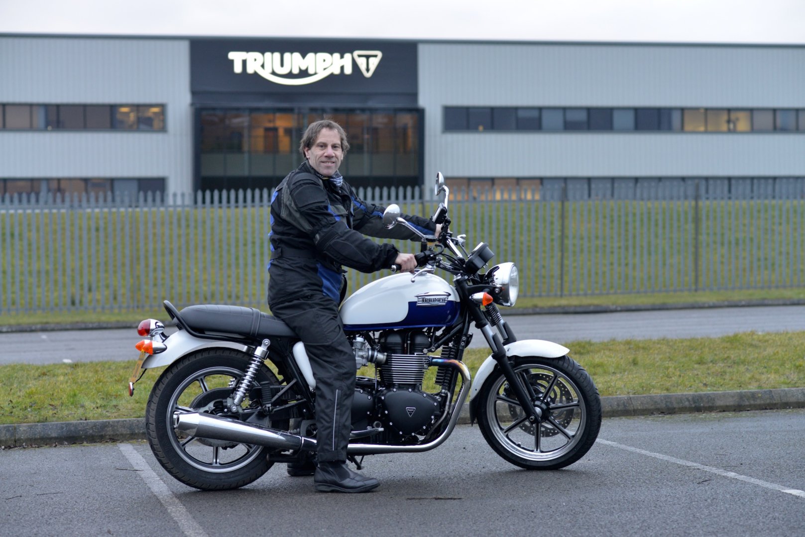 Greg's Bonnie at the Triumph factory